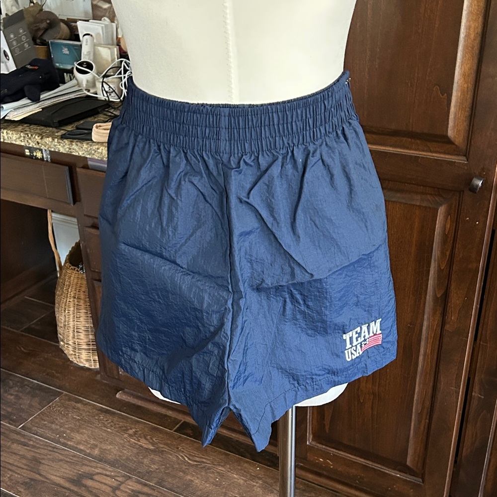 Next Exit Sz S Team USA Navy Blue Nylon Athletic Shorts